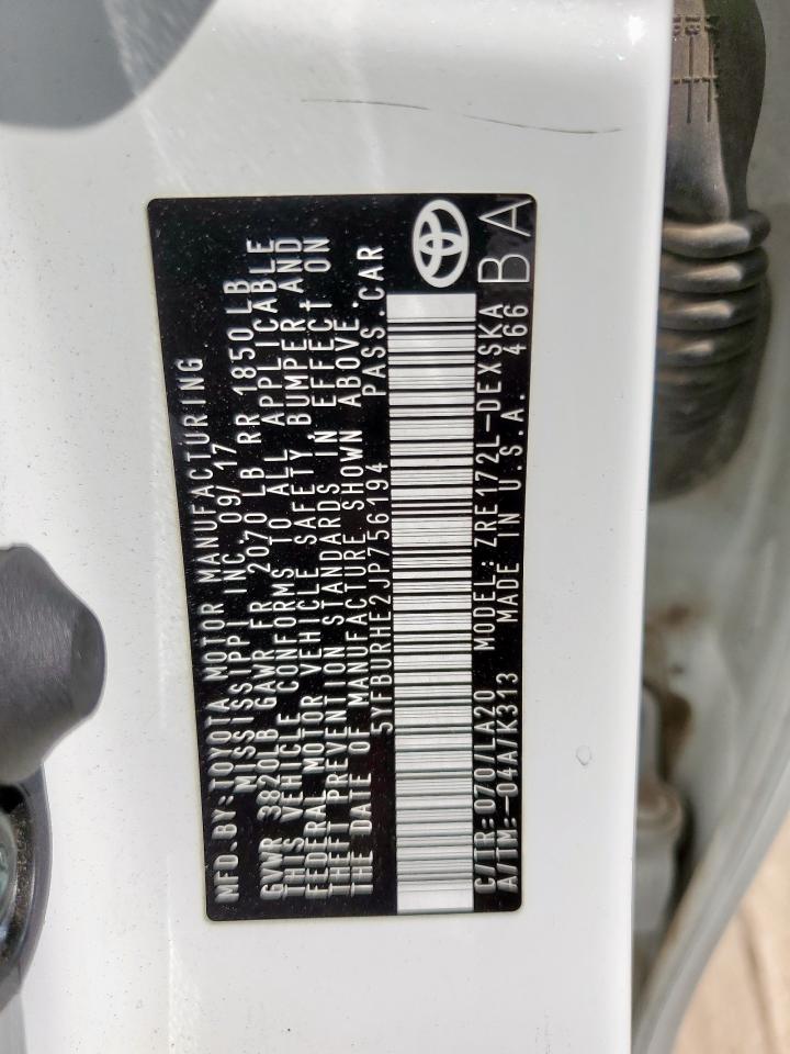 2018 TOYOTA COROLLA