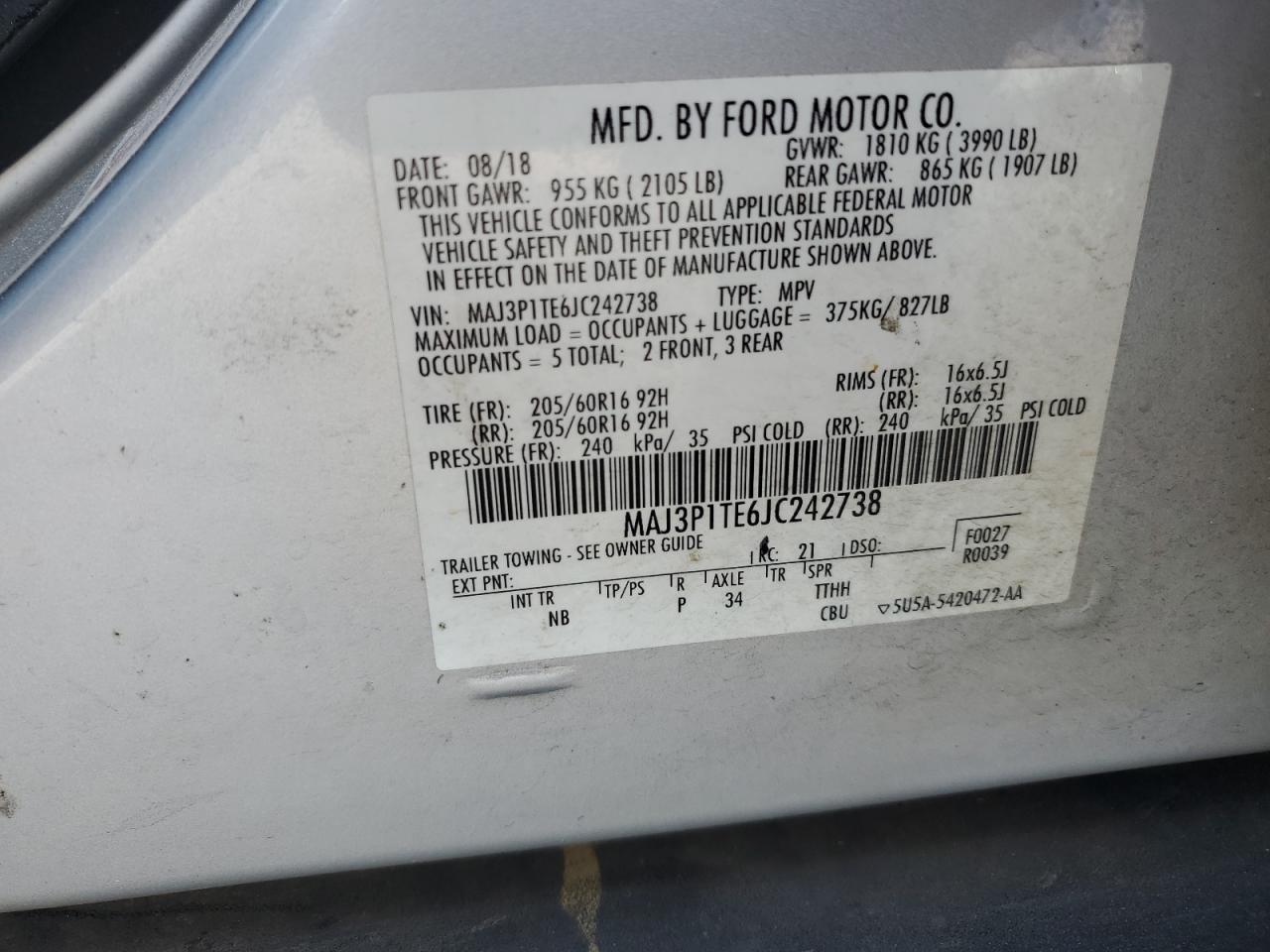 2018 FORD EcoSport