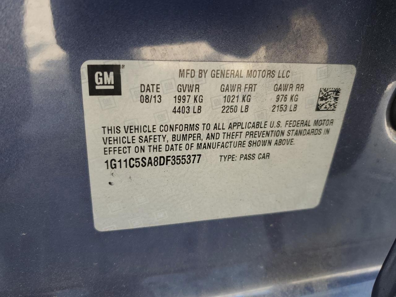 2013 CHEVROLET MALIBU