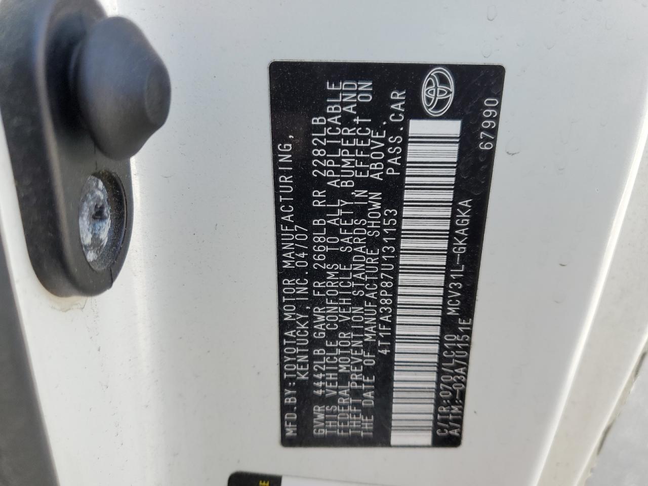 2007 TOYOTA CAMRY