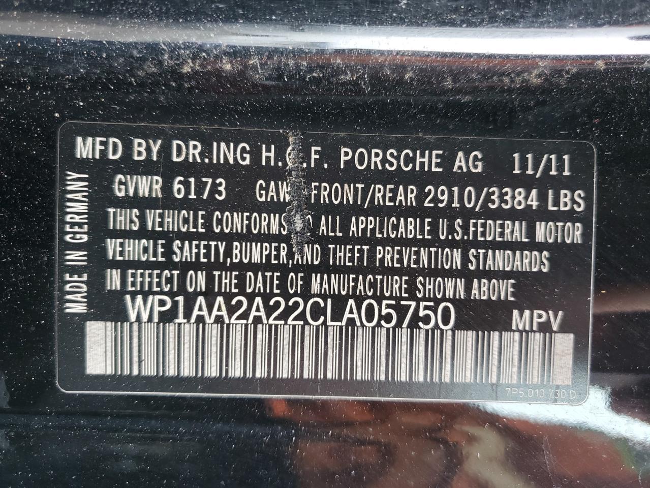 2012 PORSCHE CAYENNE