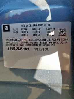 2012 CHEVROLET CRUZE