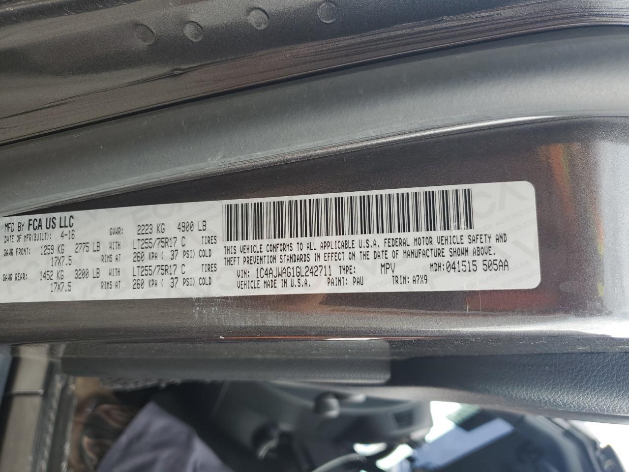 2016 JEEP WRANGLER