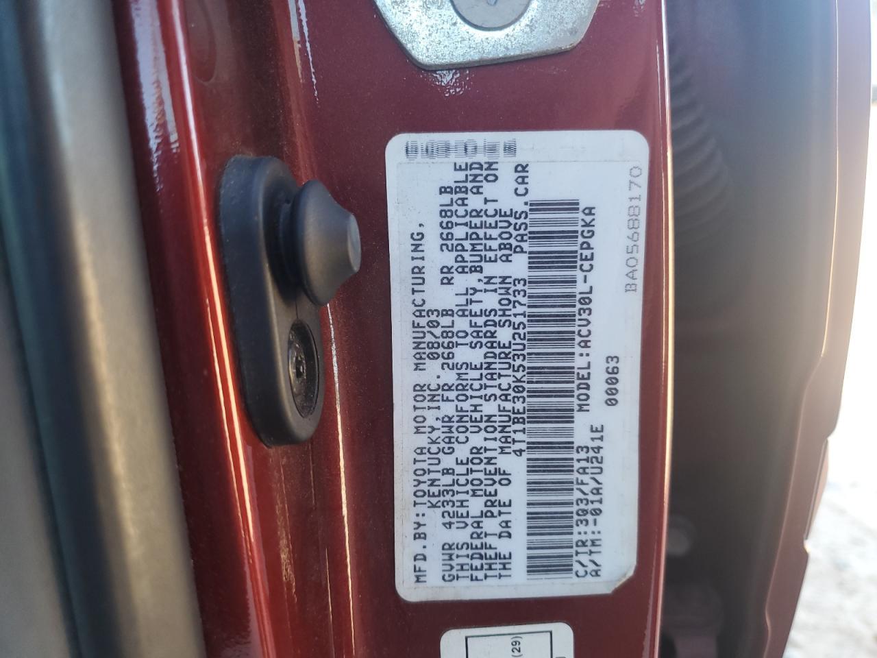 2003 TOYOTA CAMRY