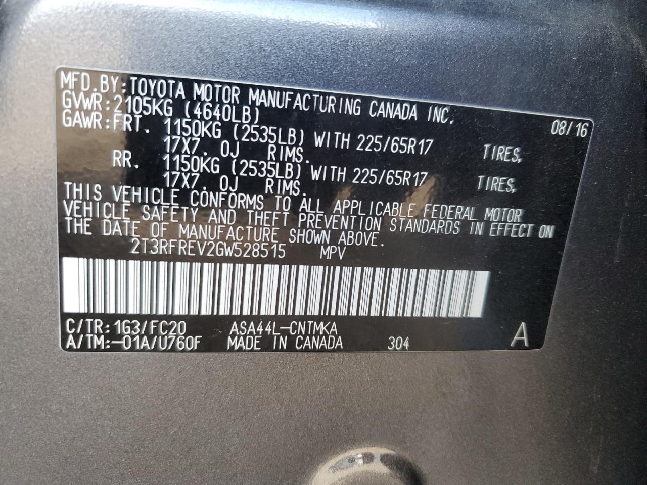 2016 TOYOTA RAV4