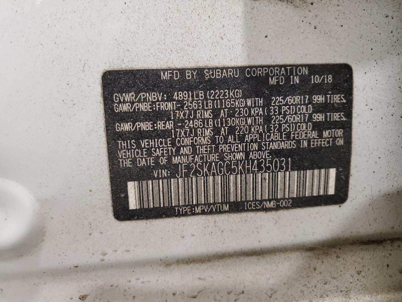 2019 SUBARU FORESTER