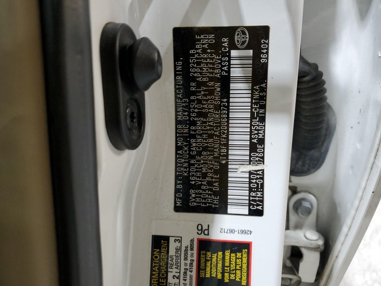 2013 TOYOTA CAMRY