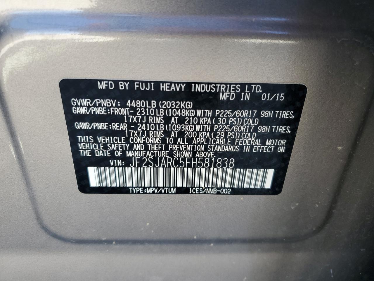 2015 SUBARU FORESTER