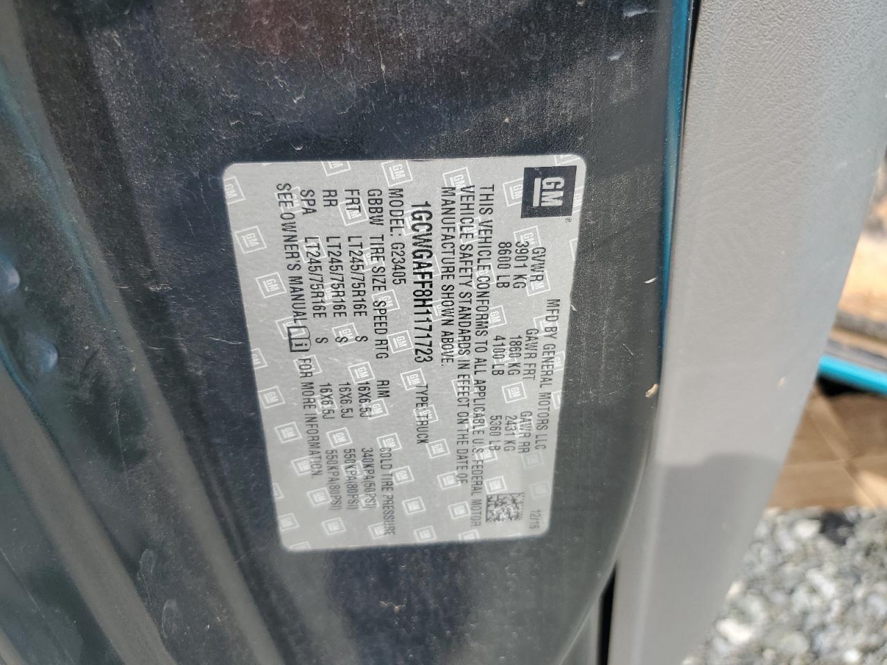 2017 CHEVROLET EXPRESS 2500
