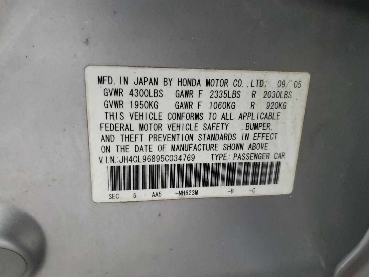 2005 ACURA TSX