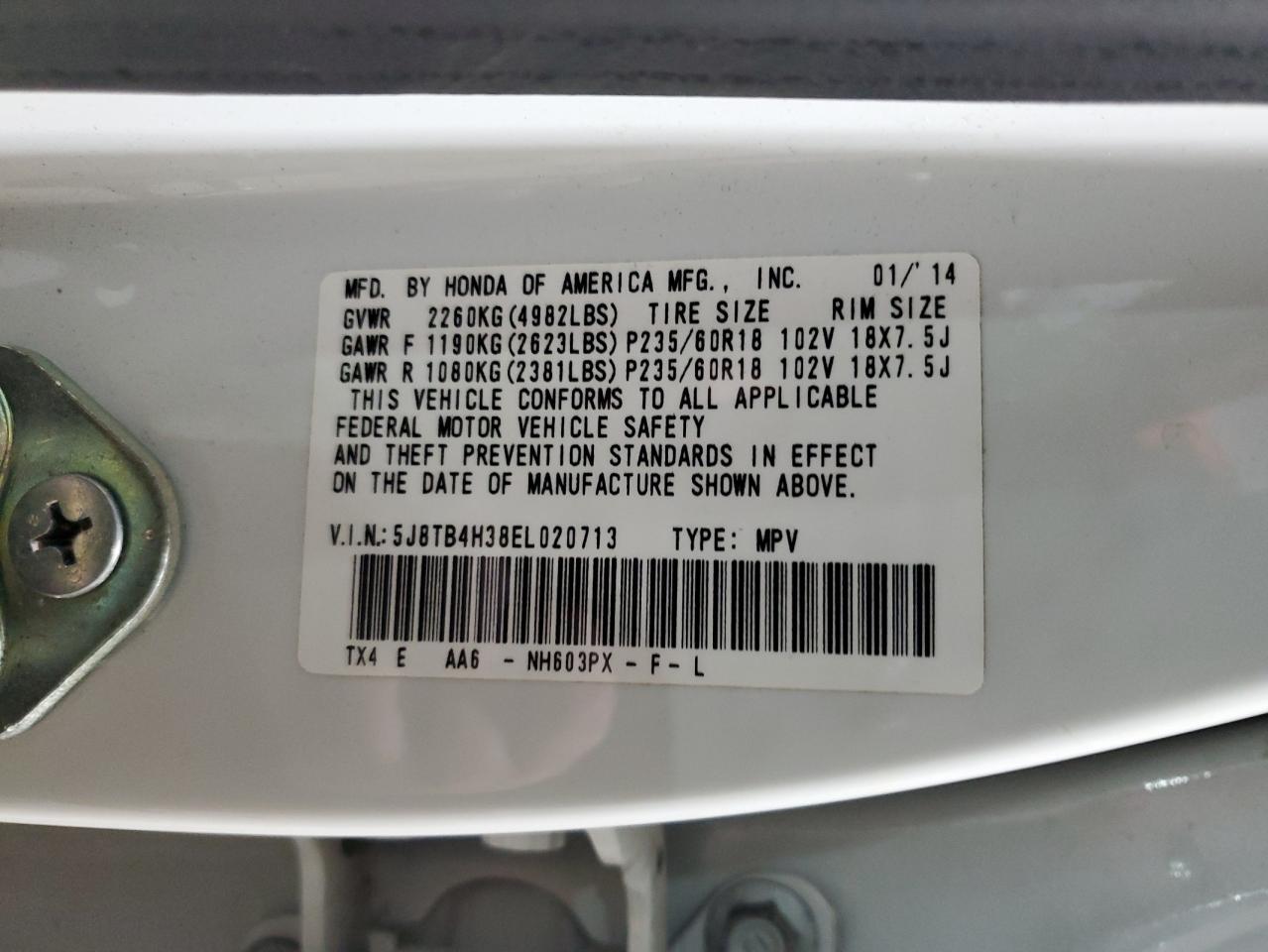2014 ACURA RDX