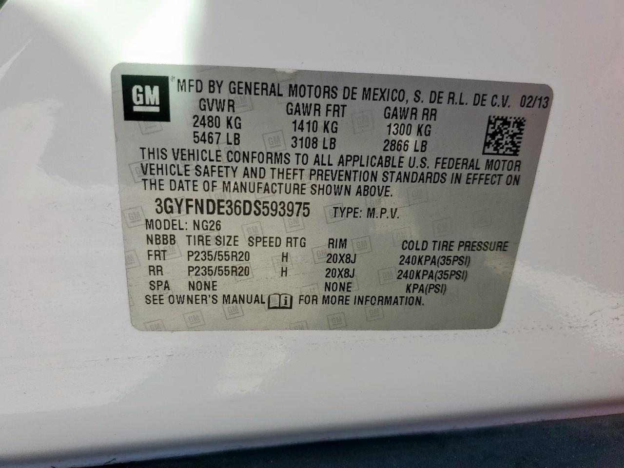 2013 CADILLAC SRX