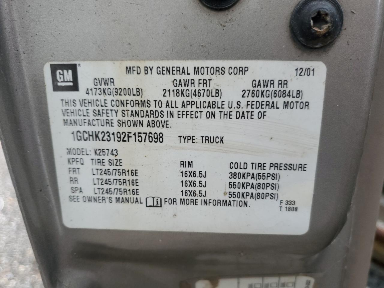 2002 CHEVROLET Silverado 2500