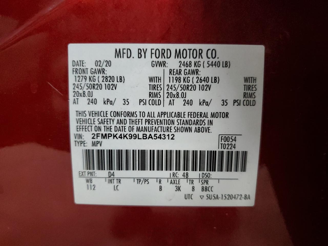 2020 FORD EDGE