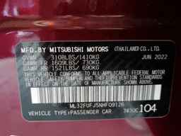 2022 MITSUBISHI MIRAGE