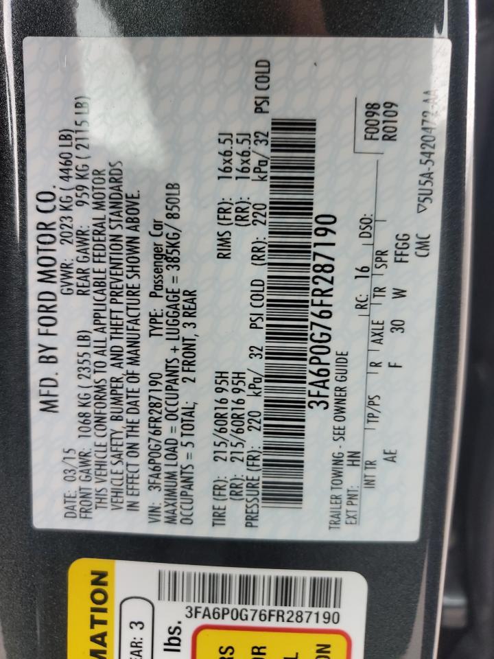 2015 FORD FUSION