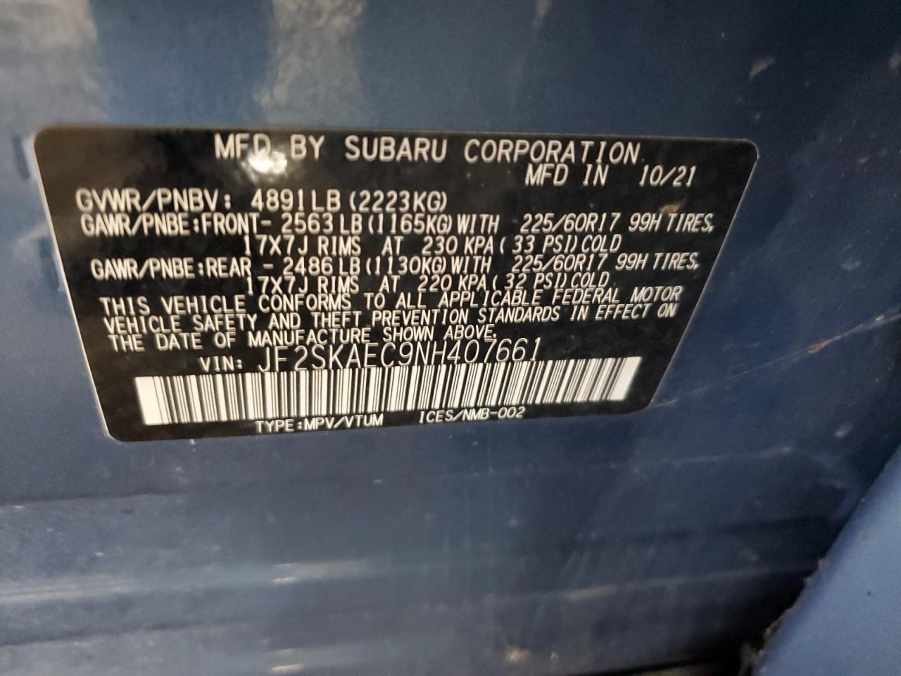 2022 SUBARU FORESTER