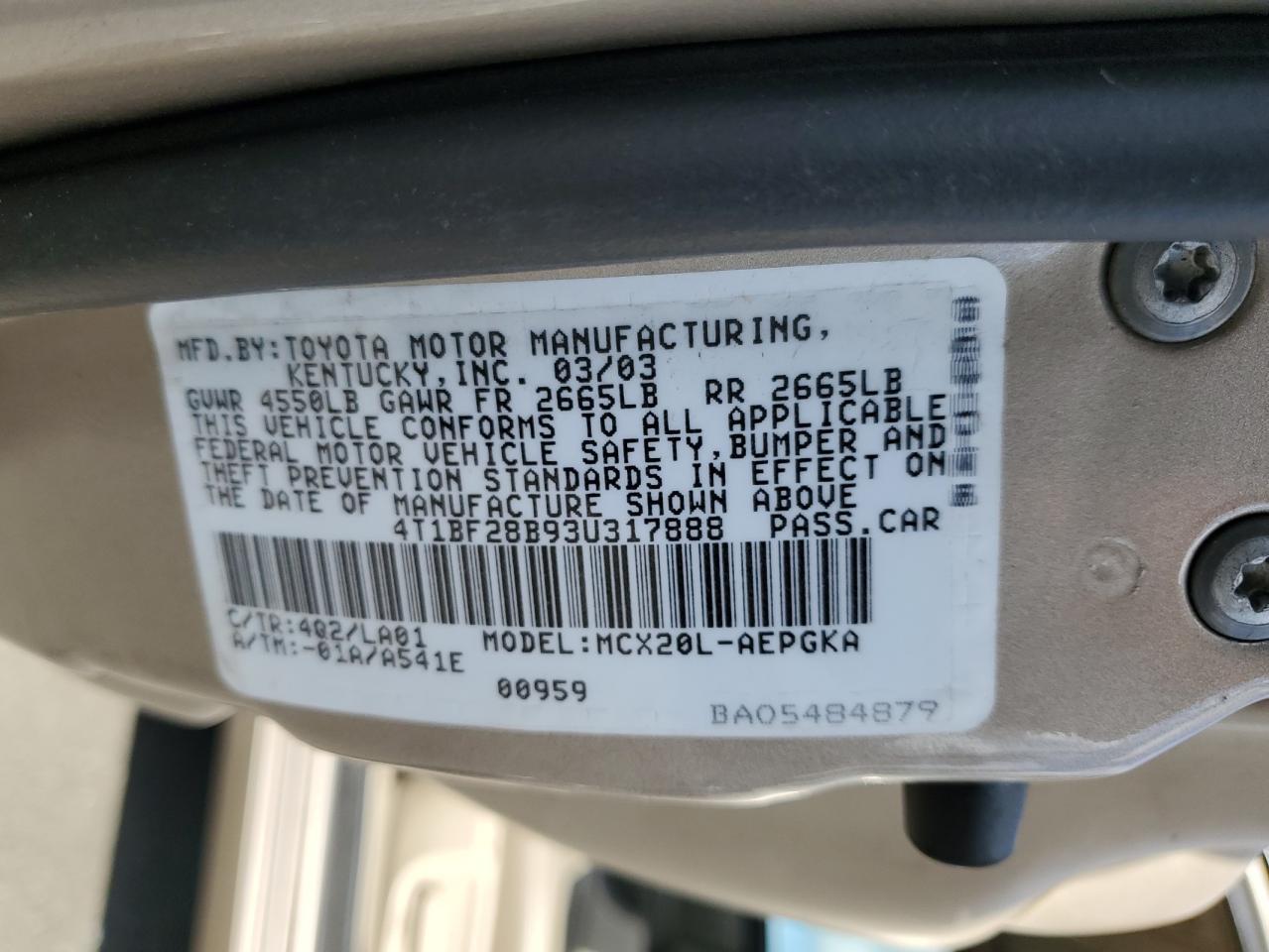 2003 TOYOTA Avalon