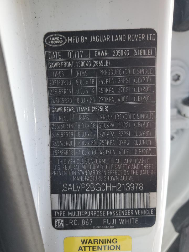 2017 LAND ROVER RANGE ROVER EVOQUE