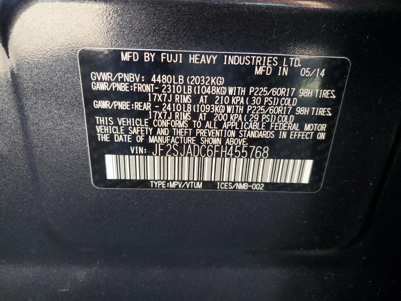 2015 SUBARU FORESTER