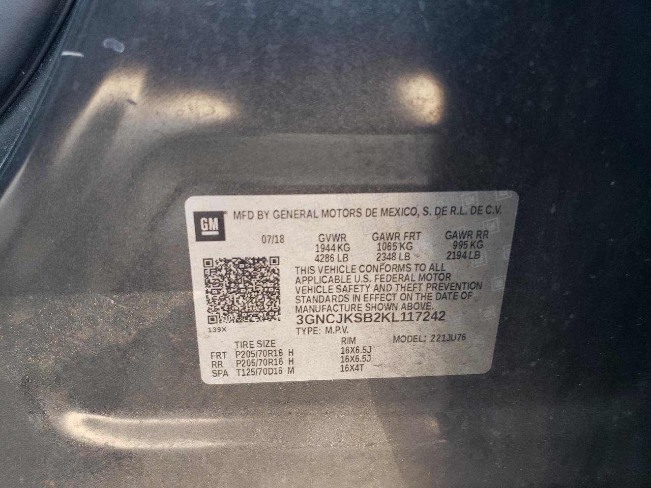 2019 CHEVROLET TRAX