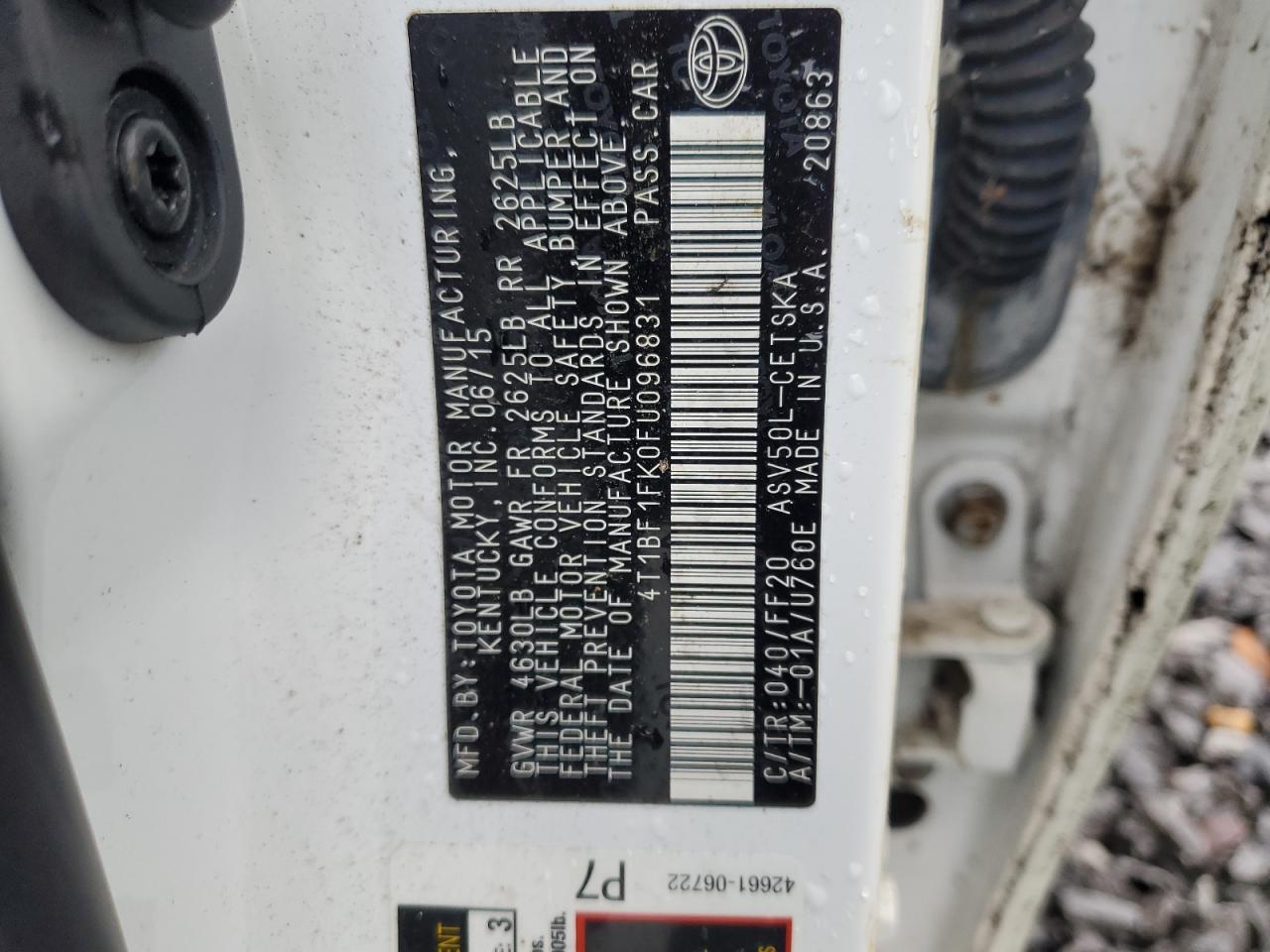 2015 TOYOTA CAMRY