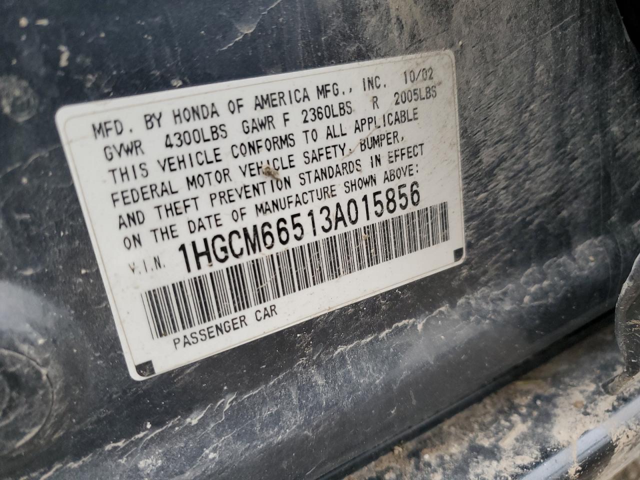 2003 HONDA ACCORD