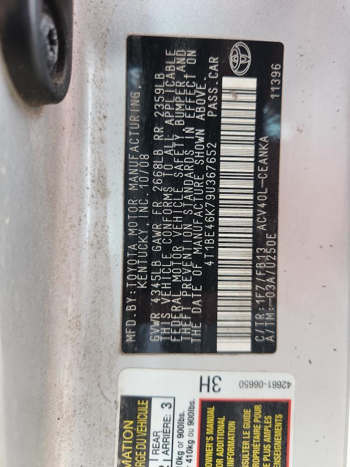 2009 TOYOTA CAMRY