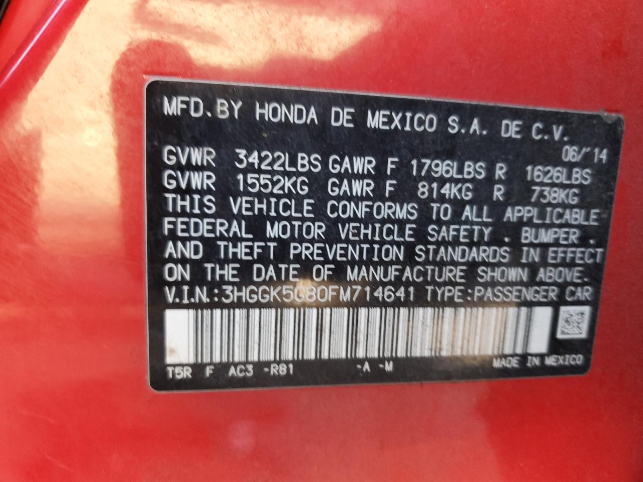 2015 HONDA FIT