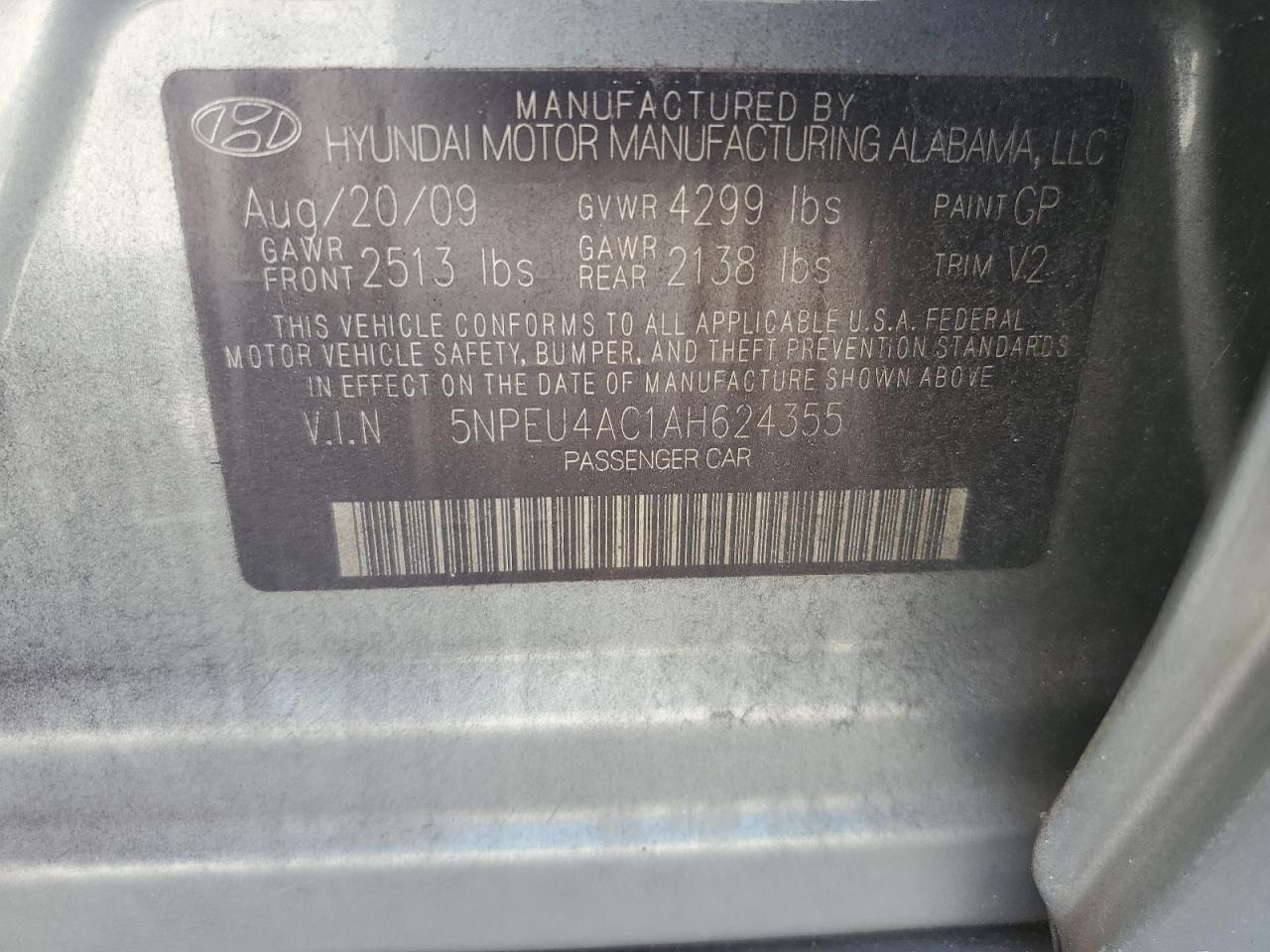 2010 HYUNDAI SONATA