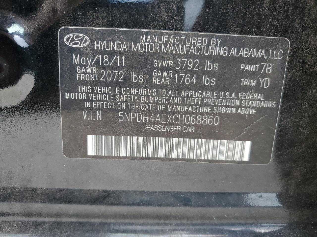 2012 HYUNDAI ELANTRA