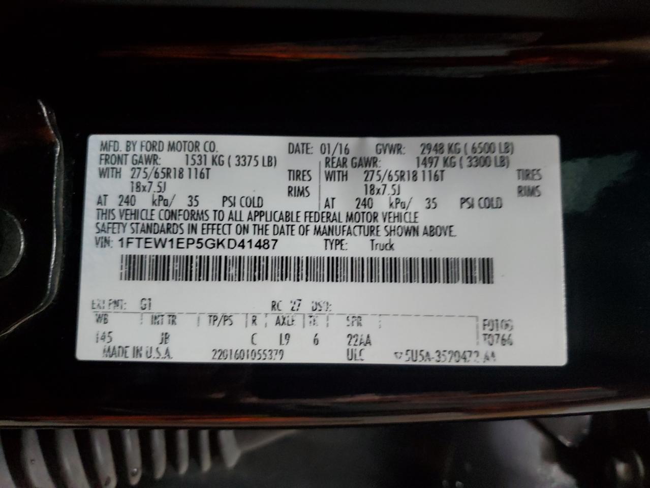 2016 FORD F-150