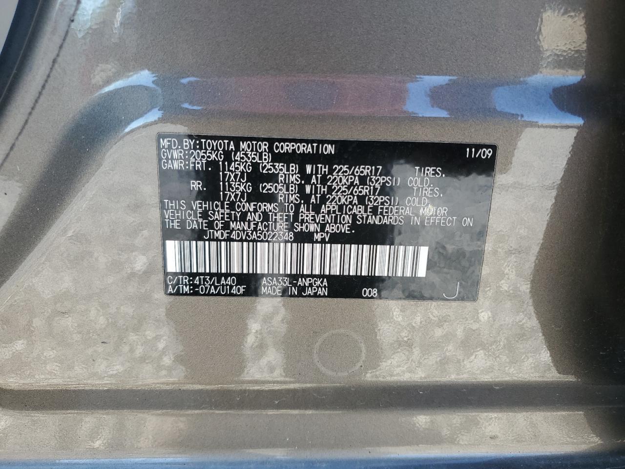 2010 TOYOTA RAV4