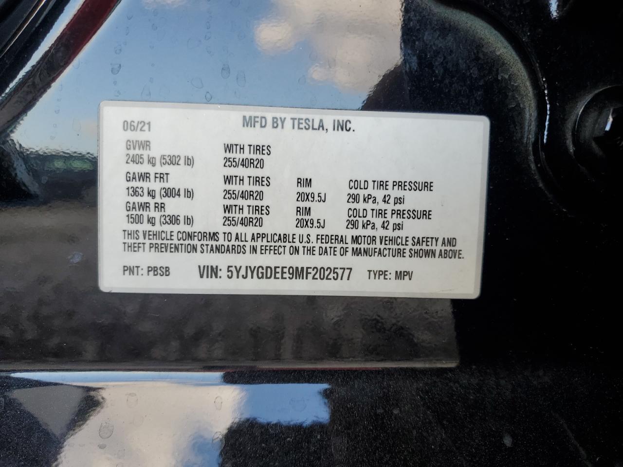 2021 TESLA MODEL Y