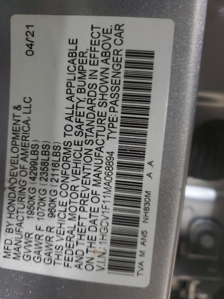 2021 HONDA ACCORD