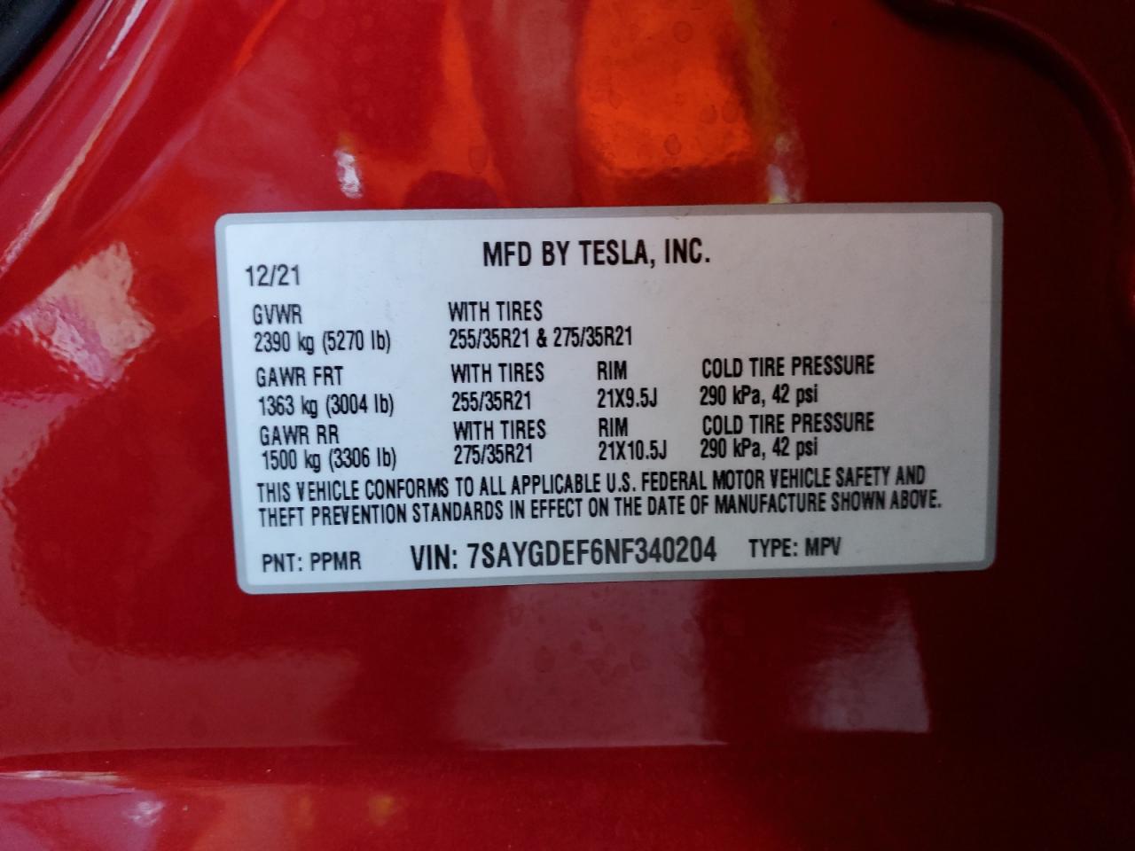 2022 TESLA MODEL Y