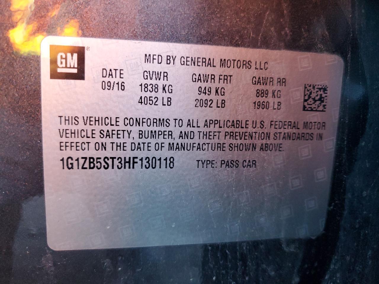 2017 CHEVROLET MALIBU