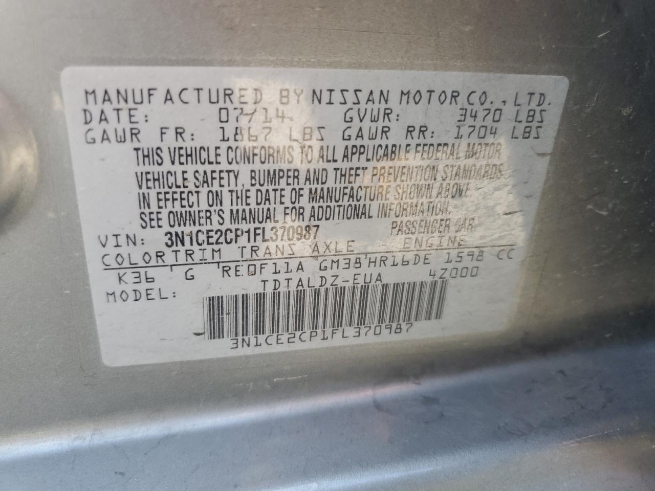 2015 NISSAN Versa Note