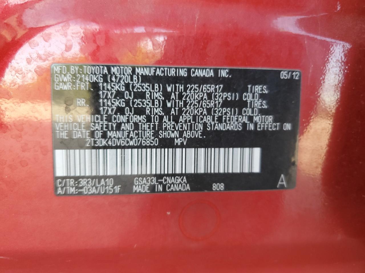 2012 TOYOTA RAV4