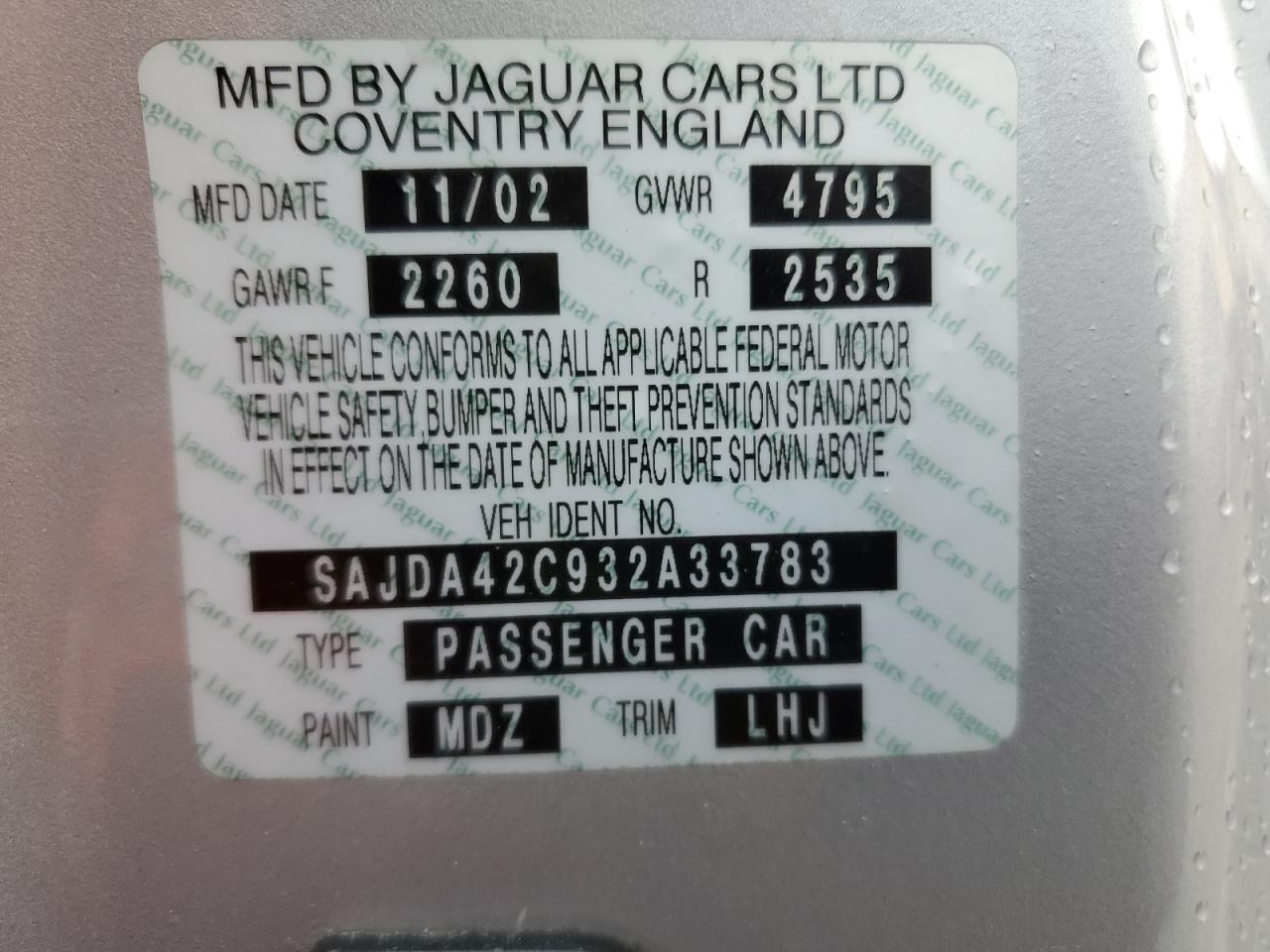 2003 JAGUAR XK-Series