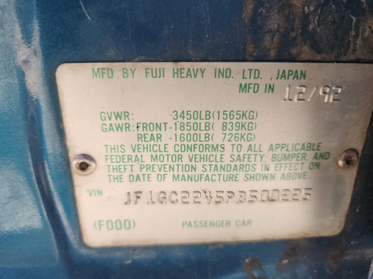 1993 SUBARU IMPREZA