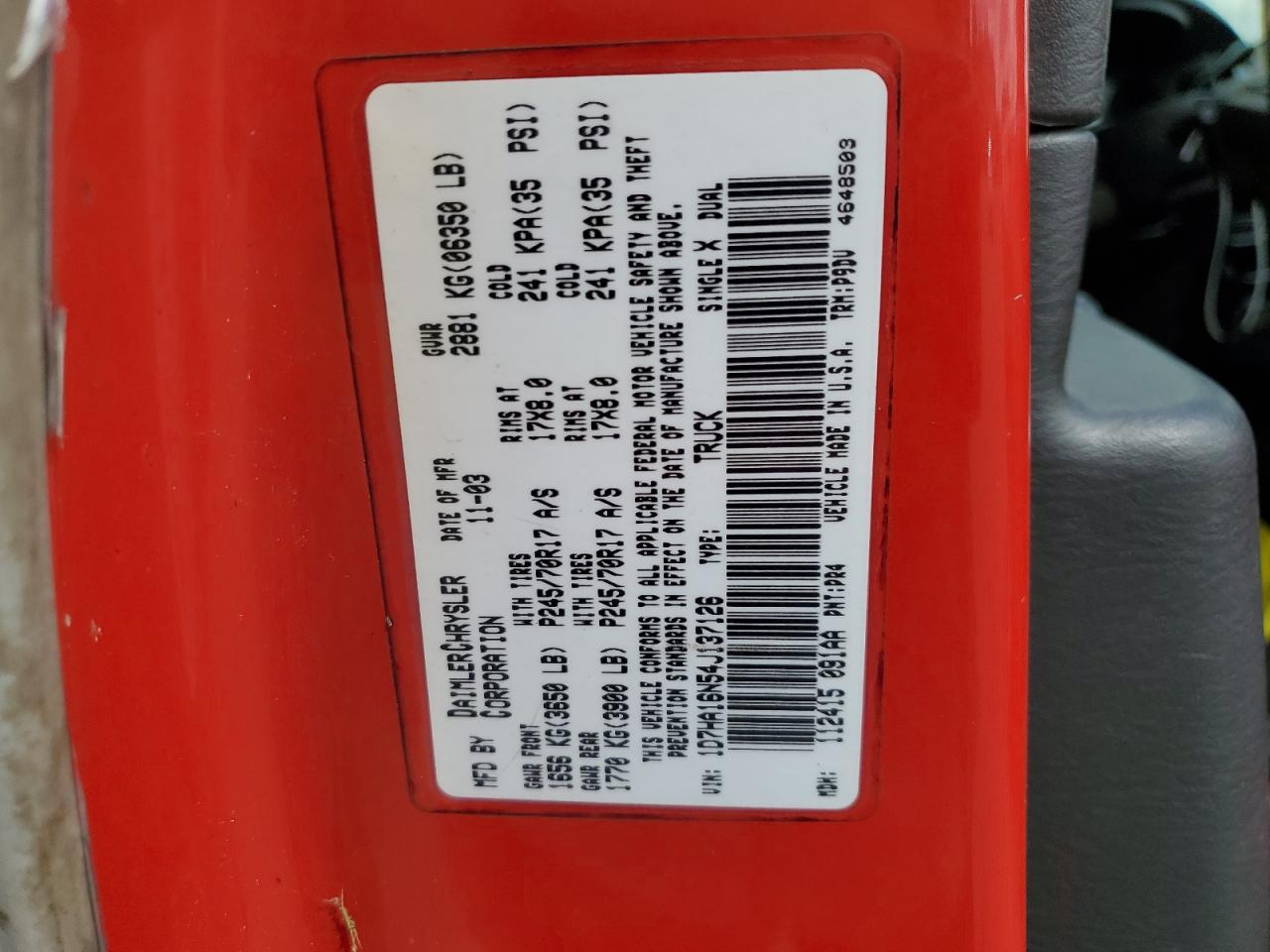 2004 DODGE RAM 1500
