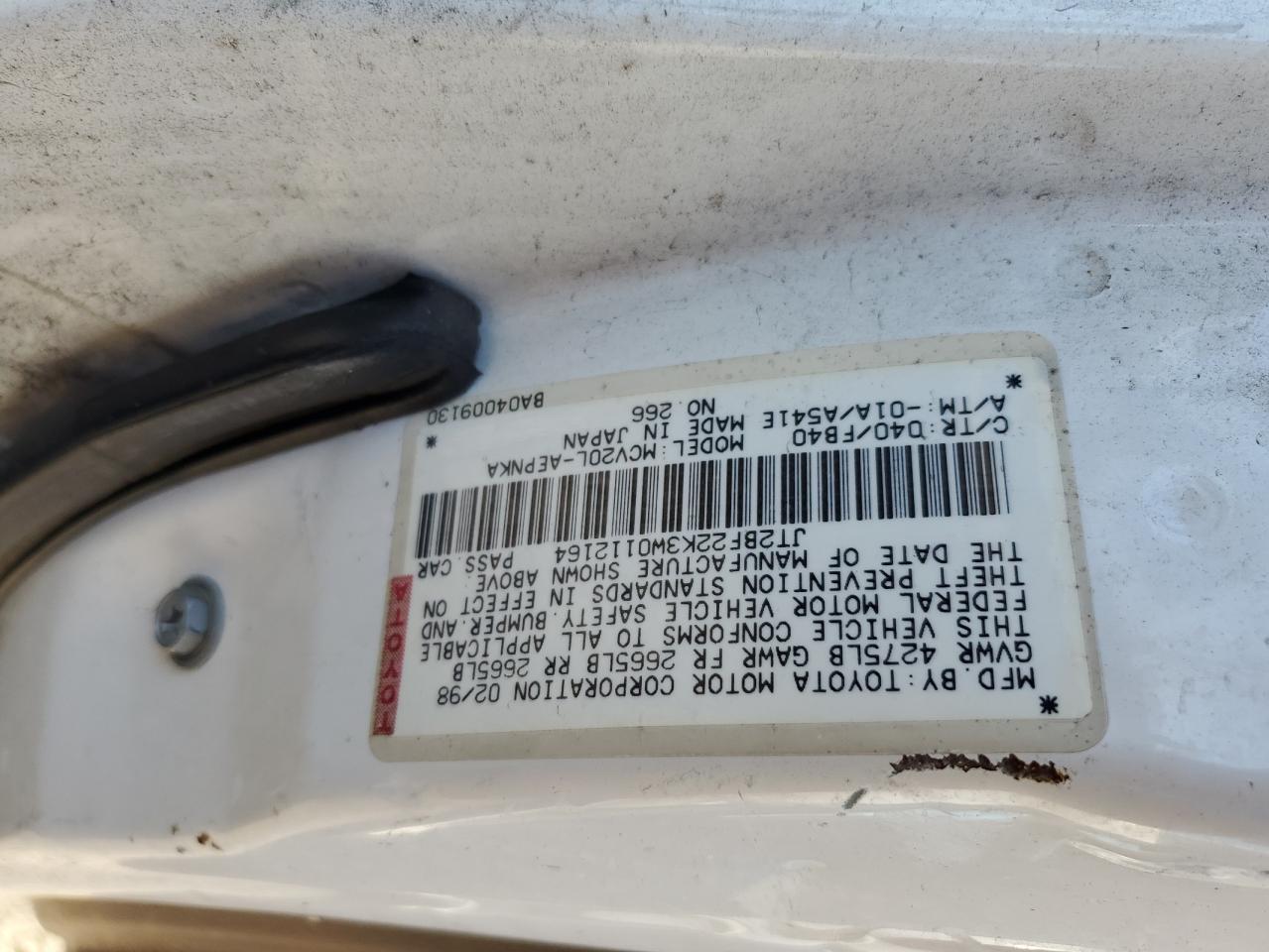 1998 TOYOTA CAMRY