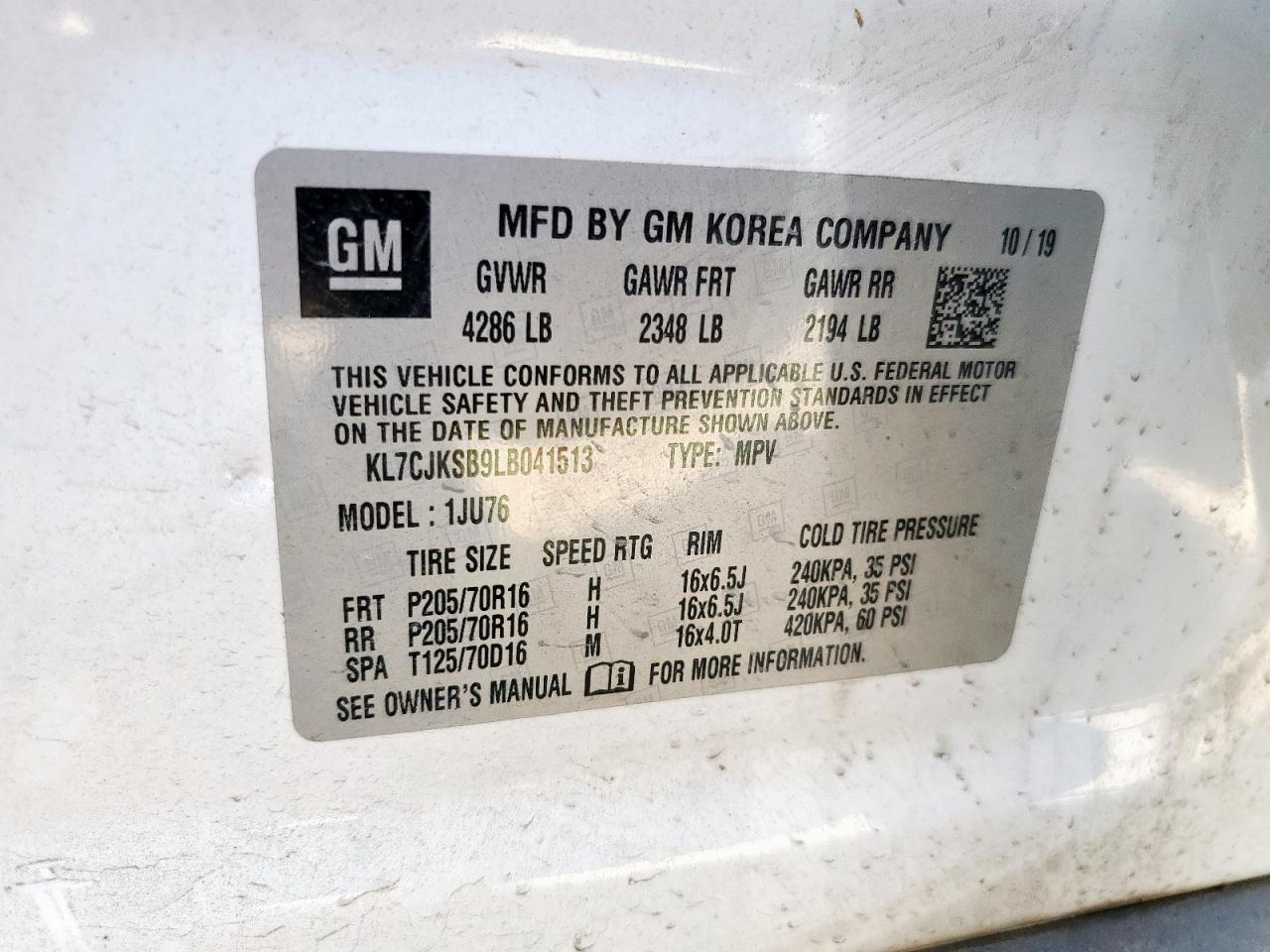 2020 CHEVROLET TRAX