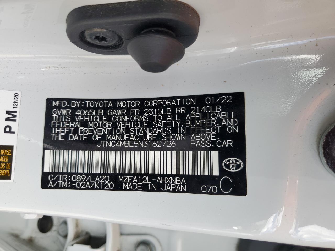 2022 TOYOTA COROLLA