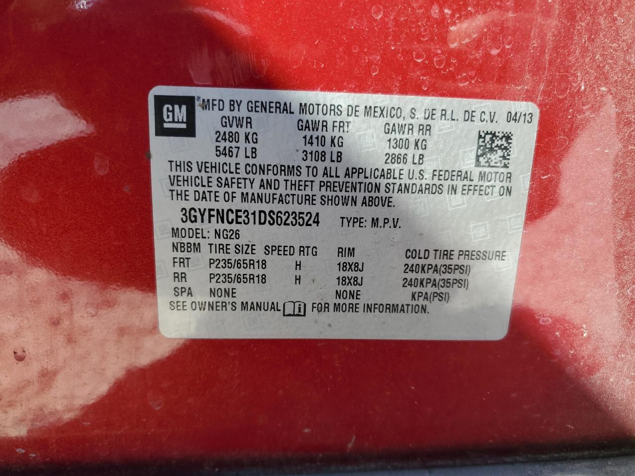 2013 CADILLAC SRX