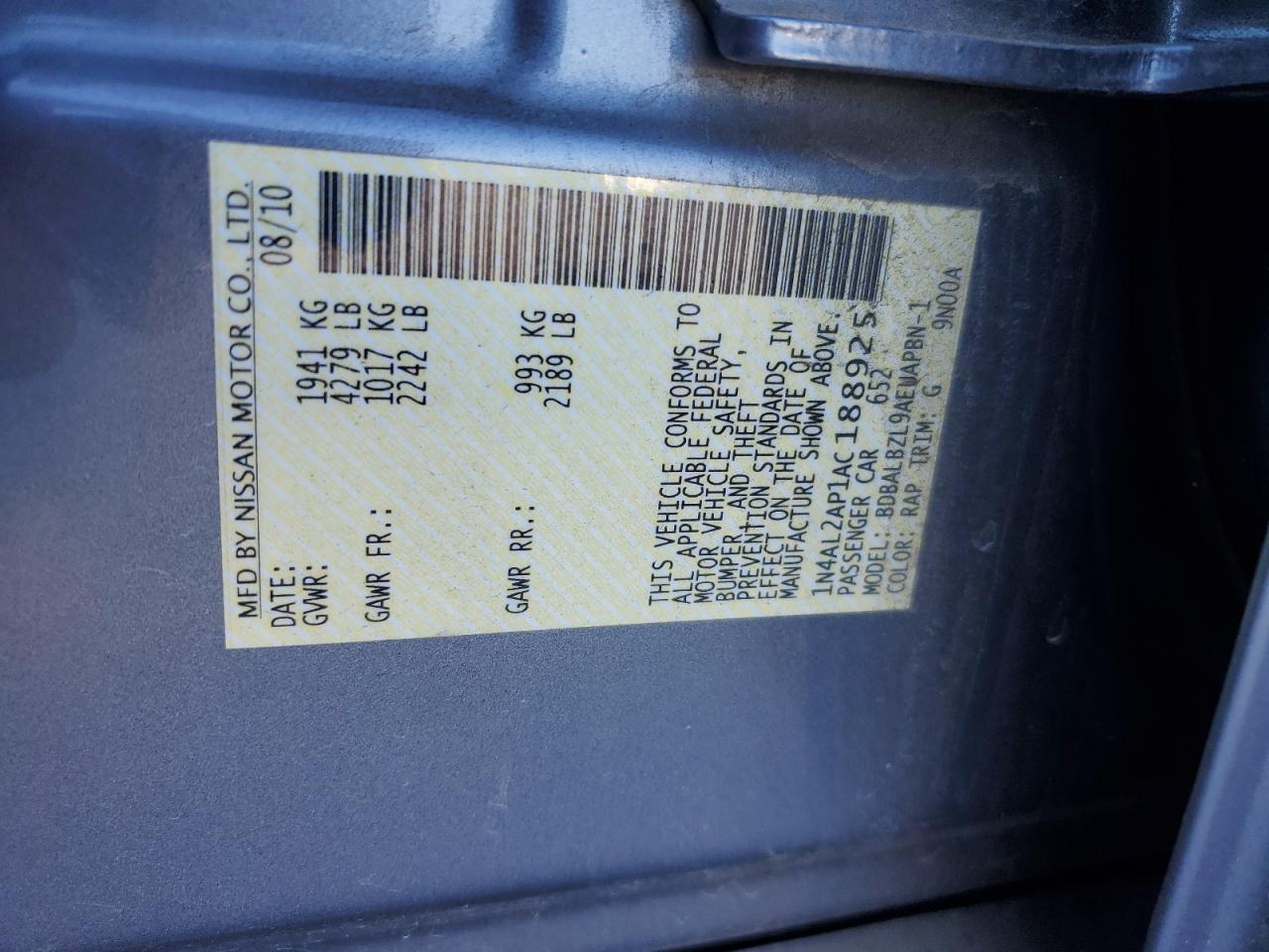 2010 NISSAN ALTIMA