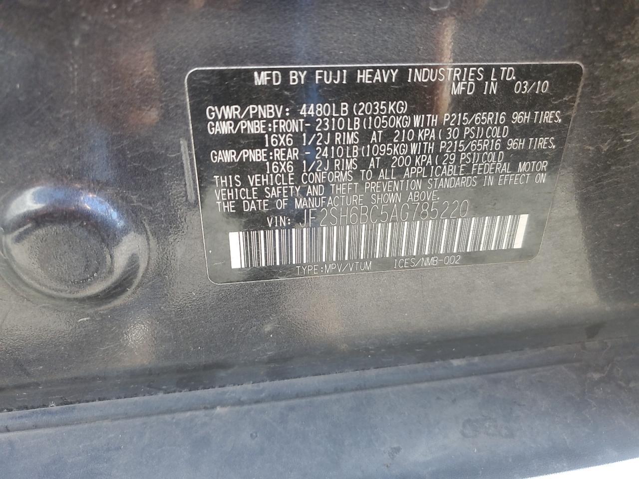 2010 SUBARU FORESTER