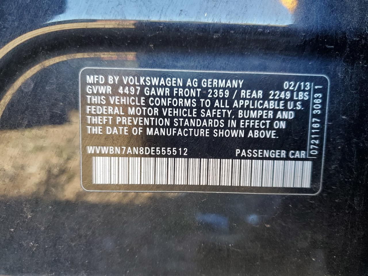 2013 VOLKSWAGEN CC