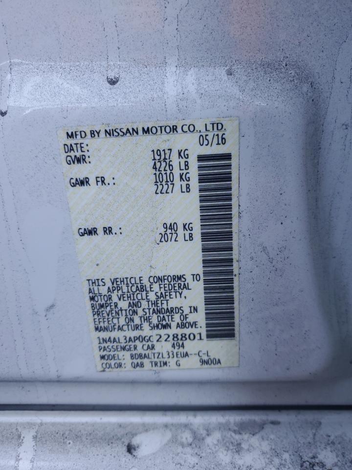 2016 NISSAN ALTIMA